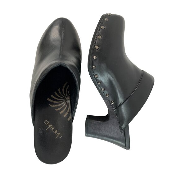 Dansko Womens Black Leather Studded Clogs Size 10 8774 - Picture 2 of 7